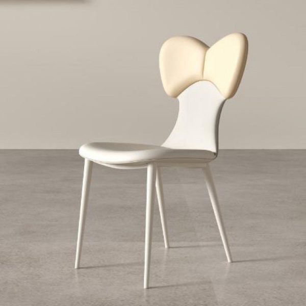 Contemporary Nordic Leather Steel Square Bow Tie Dining Chair Backrest For Dining Room - Image 2