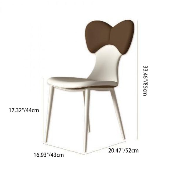 Contemporary Nordic Leather Steel Square Bow Tie Dining Chair Backrest For Dining Room - Image 4