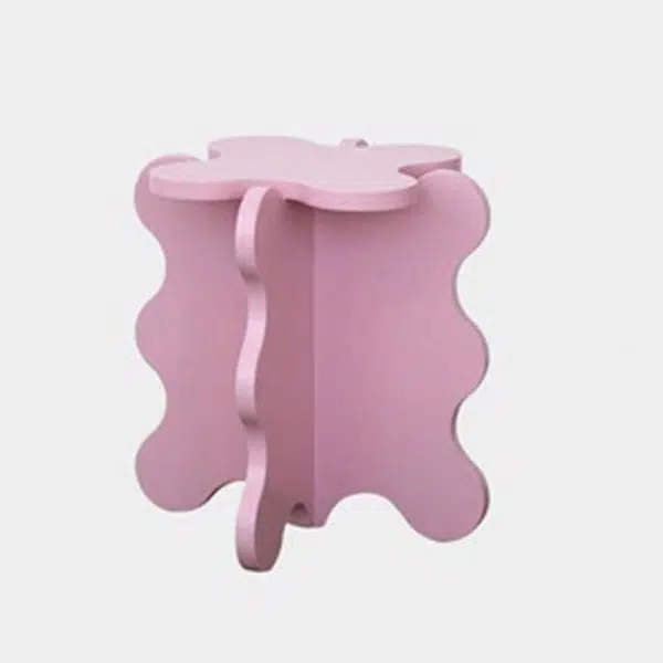 Contemporary Creative Wave Petal Wooden Fiberboard End Table For Living Room - Image 17