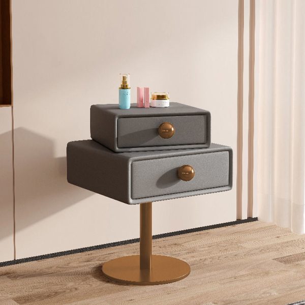 Contemporary Creative Orb Square Rotatable Stackable Wood Steel Nightstand 2-Drawer For Bedroom - Image 15