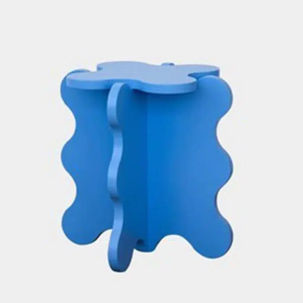 Contemporary Creative Wave Petal Wooden Fiberboard End Table For Living Room - Image 18