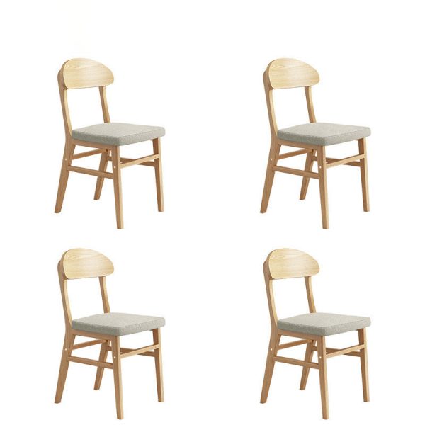 Contemporary Nordic Wood Sponge Square Elliptical Dining Chair Backrest For Dining Room - Image 19