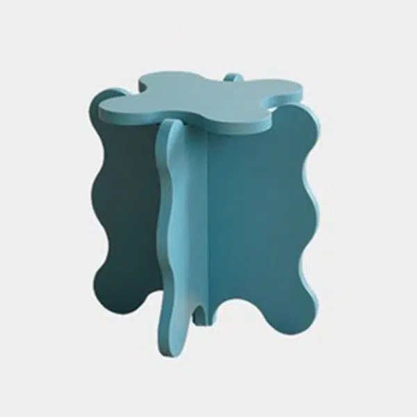 Contemporary Creative Wave Petal Wooden Fiberboard End Table For Living Room - Image 20