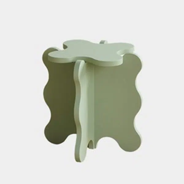 Contemporary Creative Wave Petal Wooden Fiberboard End Table For Living Room - Image 21