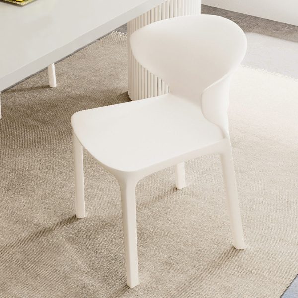 Contemporary Scandinavian PP Plastic Velvet Square Ergonomivally Design Stackable Dining Chair Backrest For Dining Room - Image 5