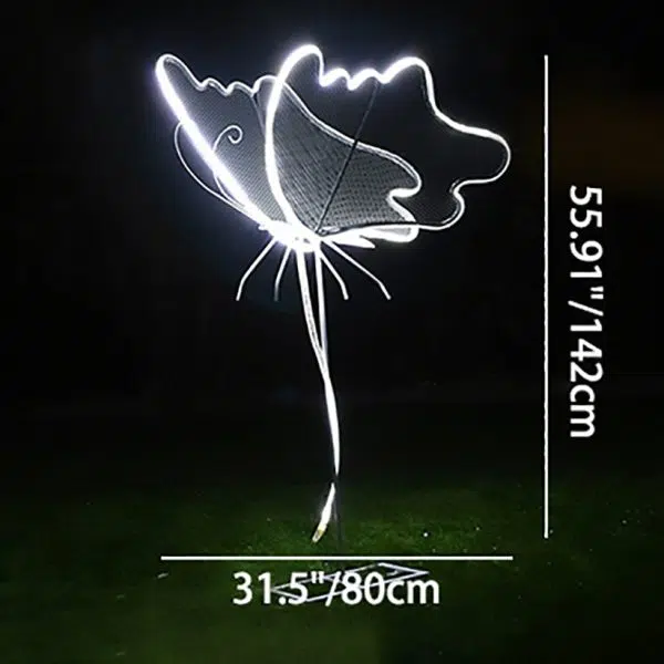 Modern Art Deco Waterproof Fiberglass Butterfly LED Landscape Lighting Outdoor Light For Garden - Image 6