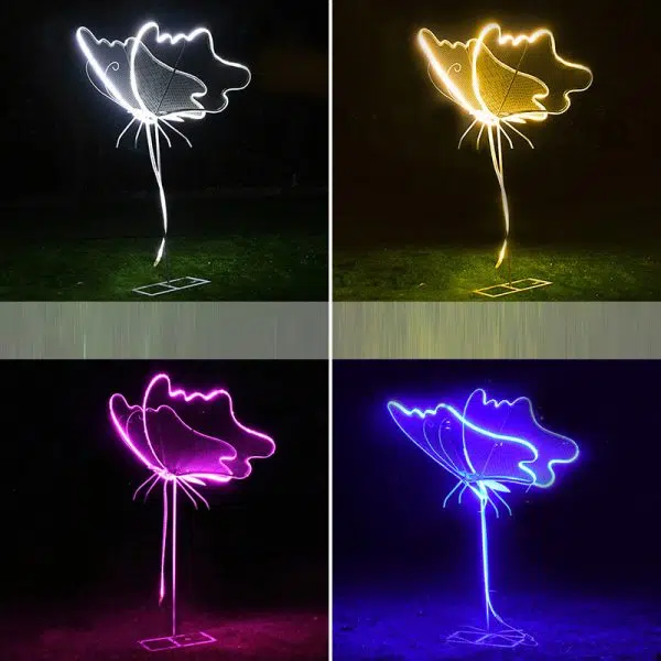 Modern Art Deco Waterproof Fiberglass Butterfly LED Landscape Lighting Outdoor Light For Garden - Image 19