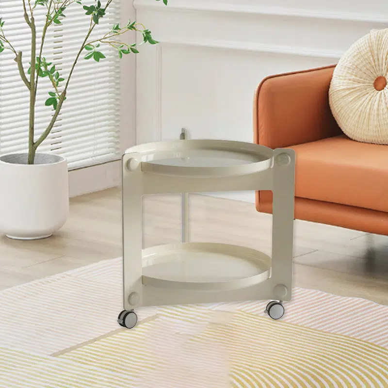 SKU-01-1-1-1.jpg Contemporary Creative Round PET Acrylic End Table 2-Tier For Living Room - Image 1
