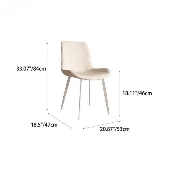 Contemporary Scandinavian Leather Carbon Steel Sponge Square Curved Dinining Chair Backrest For Dining Room - Image 5