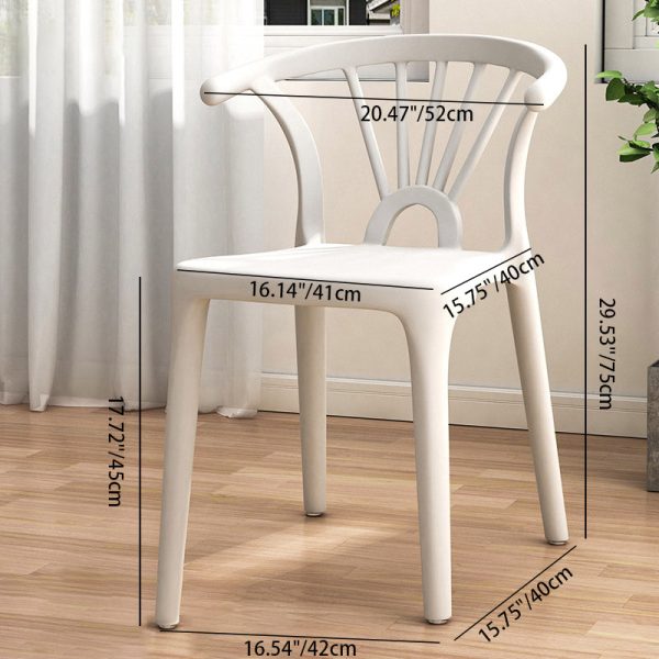Contemporary Scandinavian Arc Plastic Stackable Dining Chair Backrest For Dining Room - Image 5