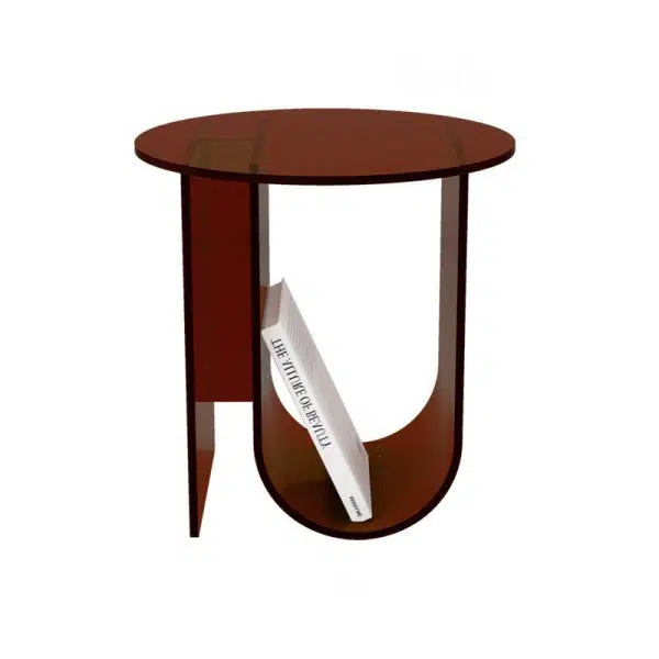Contemporary Nordic Curved Acrylic End Table Storage For Living Room - Image 14