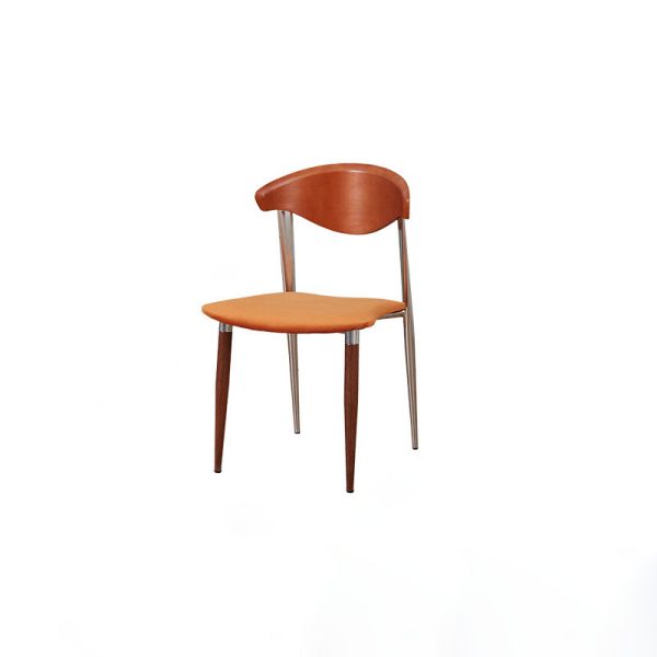 Contemporary Retro Beech Wood Iron Velvet Sponge Square Curved Dining Chair Backrest For Dining Room - Image 19