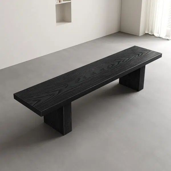 Modern Minimalist Rectangular Solid Wood Bench For Living Room - Image 2