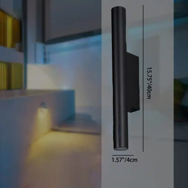 Modern Minimalist Long Cylinder Rectangle Base Aluminum Tempered Glass LED Waterproof Wall Sconce Lamp For Garden - Image 2