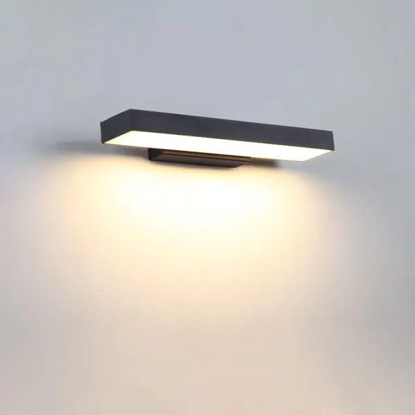 Modern Minimalist Rectangular Flat LED Sensor Outdoor Waterproof Wall Sconce Lamp - Image 3