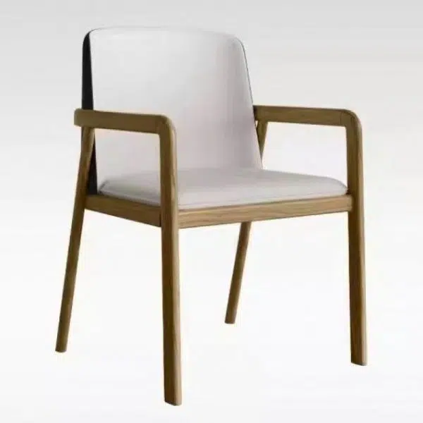 Traditional Chinese Square Ash Wood High Resilience Sponge PU Leather Dining Chair Backrest Armrest For Dining Room - Image 15