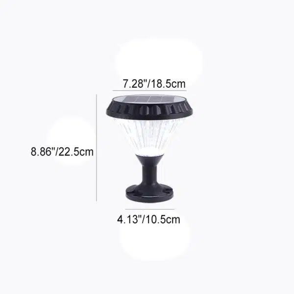 Modern Black Solar Die-Cast Aluminum Glass Outdoor Patio Waterproof Column Head Light - Image 9