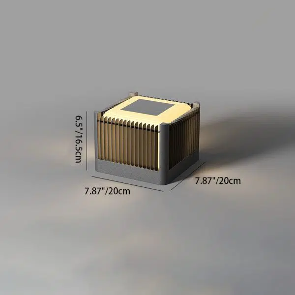 Modern Simplicity Solar Square Cube Stainless Steel Round LED Outdoor Landscape Light For Garden - Image 5