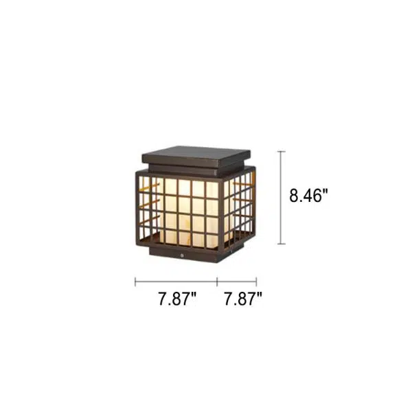 Modern Chinese Square Column Outdoor Waterproof Patio 1-Light Landscape Light - Image 11