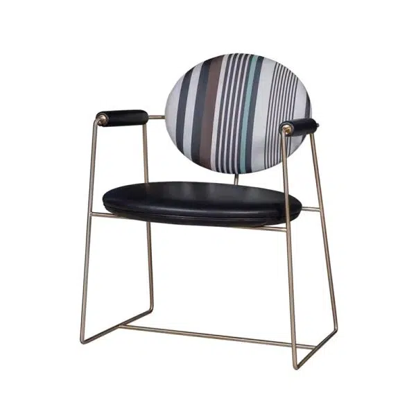 Contemporary Scandinavian Round Cushion Microfiber Leather Stainless Steel Dining Chair Backrest Armrest For Dining Room - Image 18