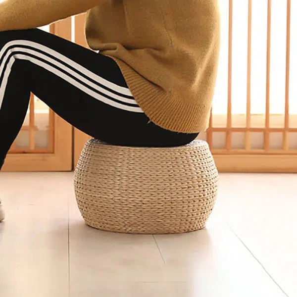 Traditional Chinese Round Column Wood Chair Backless Armless For Living Room - Image 12