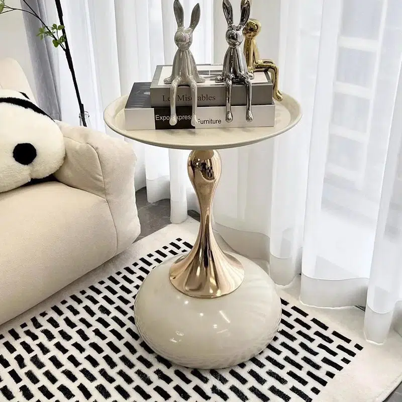 SKU-01-3d8dcacf-96ab-4b95-b8de-742662d809aa.jpg Contemporary Creative Round Steel End Table 1-Tier For Living Room - Image 1
