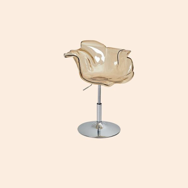 Contemporary Creative Petal Shape Acrylic Liftable Dining Chair Backrest Armrest For Dining Room - Image 13