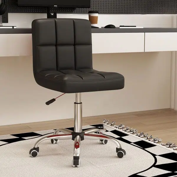 Modern Simplicity Leather Steel SGS Sponge Square Lattice Desk Chair Backrest Swivel Adjustable For Home Office - Image 3