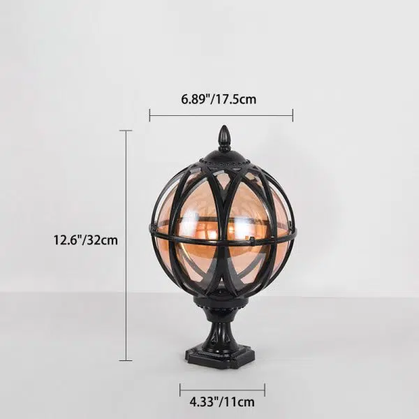 Traditional Colonial Globe Glass Aluminum 1-Light Outdoor Light For Garden - Image 4