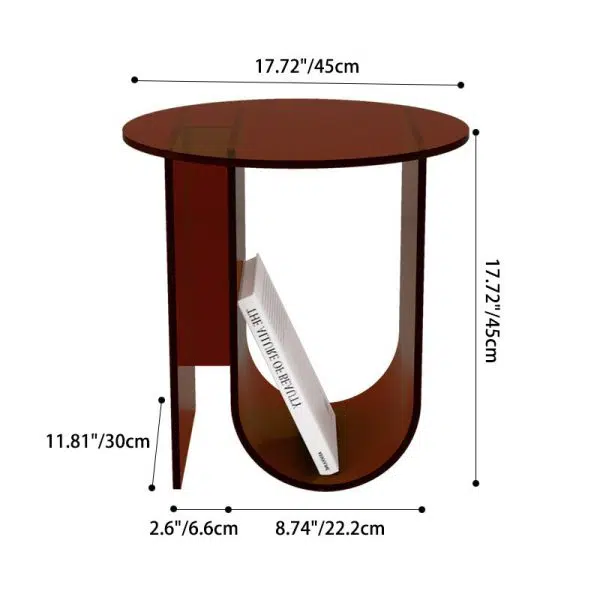 Contemporary Nordic Curved Acrylic End Table Storage For Living Room - Image 5