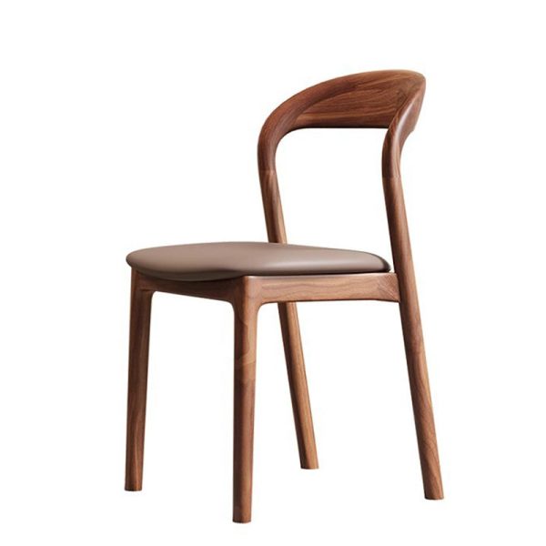 Contemporary Scandinavian Curved Back Ash Wood Sponge Dining Chair Backrest For Dining Room - Image 24