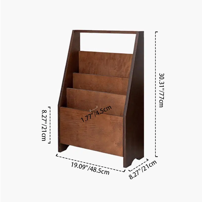 SKU-01-8682a5f6-d121-40d3-9328-f68bfb490887.jpg Contemporary Retro Rectangular Plank Bookshelves 3-Shelf For Home Office - Image 4