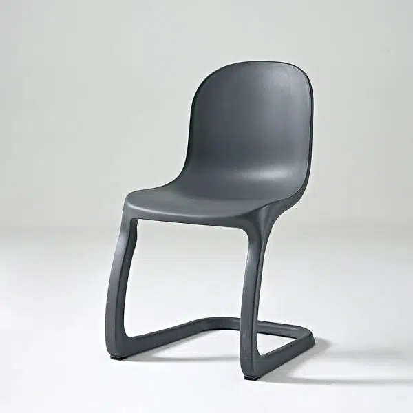 Contemporary Scandinavian Bow Frame Plastic Billet Steel Dining Chair Backrest For Dining Room - Image 15