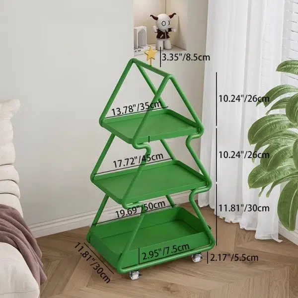 Contemporary Creative Christmas Tree Iron End Table 3-Tier For Living Room - Image 4