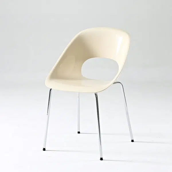 Contemporary Creative Square Hollow Out Backrest PP Metal Dining Chair For Dining Room - Image 14