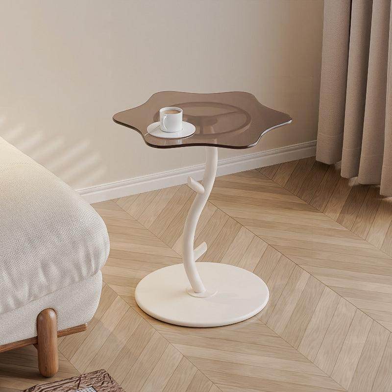 SKU-01-9c9e32fc-9076-414b-b5da-e67bfbb7da8c.jpg Contemporary Creative Clouds Rock Slab Tempered Glass End Table 1-Tier For Bedroom - Image 5