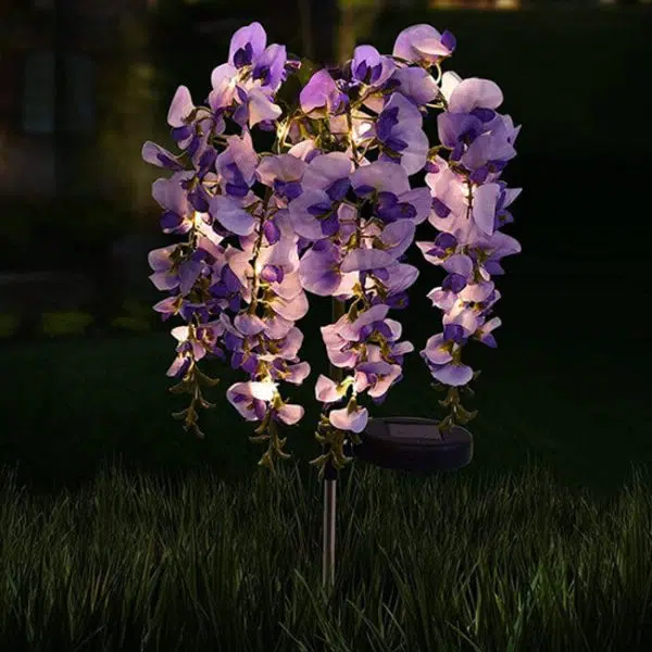 Solar Simulation Wisteria LED Outdoor Lawn Decorative Floor Plug Light - Image 5