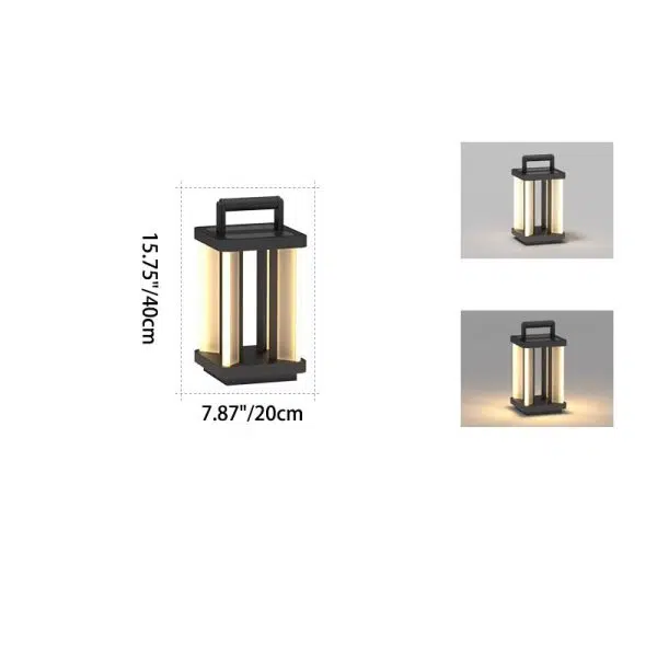 Modern Simplicity Waterproof PC Stainless Steel Acrylic Rectangular LED Landscape Lighting Outdoor Light For Garden - Image 4