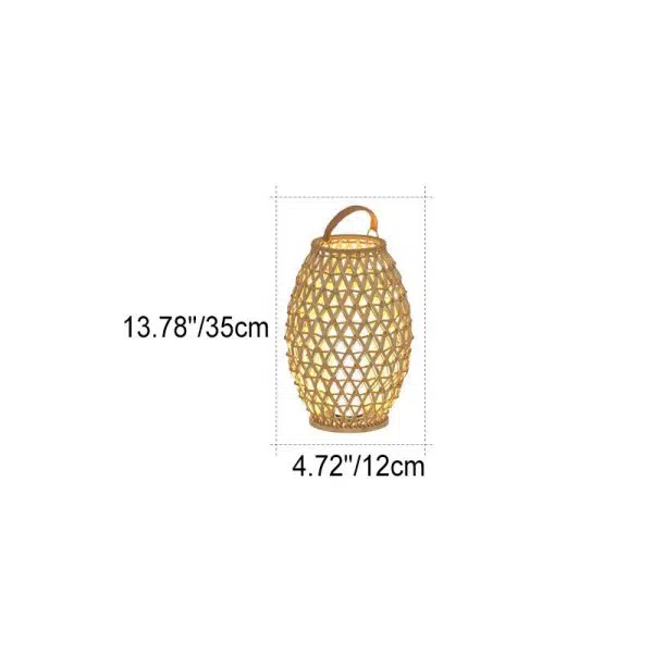 Outdoor Bamboo Weaving Portable Waterproof 1-Light Garden Landscape Light - Image 7