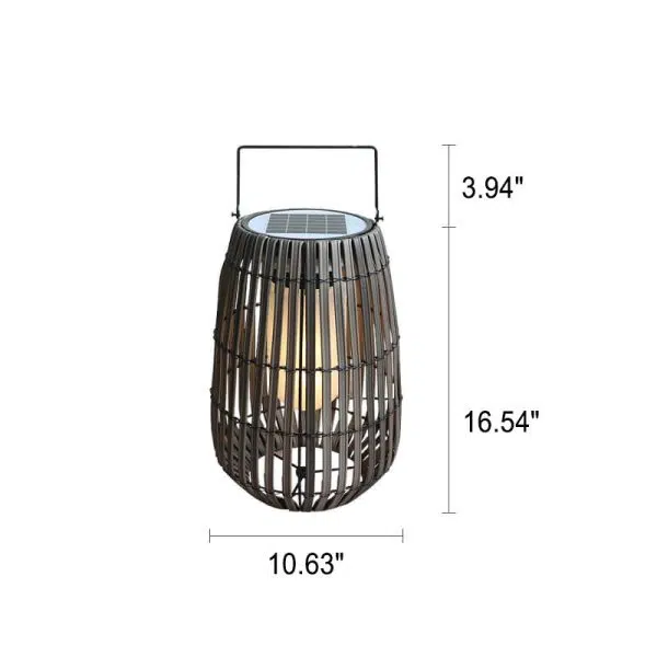 Modern Rustic Rattan Weaving Portable Outdoor Waterproof Solar LED Lawn Landscape Light - Image 15