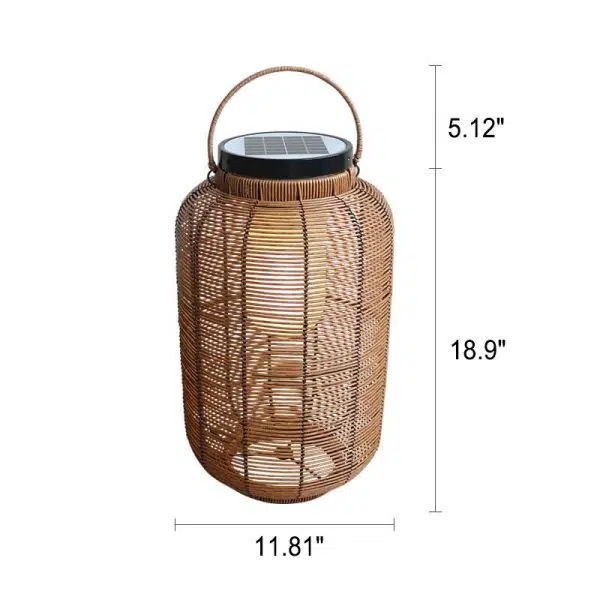 Outdoor Solar Rattan Weaving Round Jar LED Waterproof Garden Landscape Light - Image 6