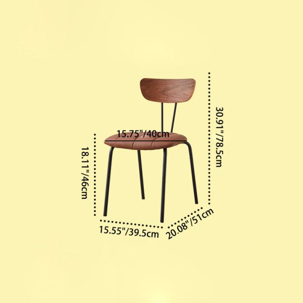 Contemporary Luxury Square PU Leather Carbon Steel Dining Chair Backrest For Dining Room - Image 5