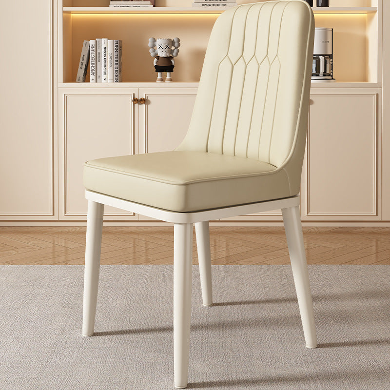 SKU-01-PU.jpg Contemporary Luxury Square PU Leather Upholstered Dining Chair Backrest For Dining Room - Image 1