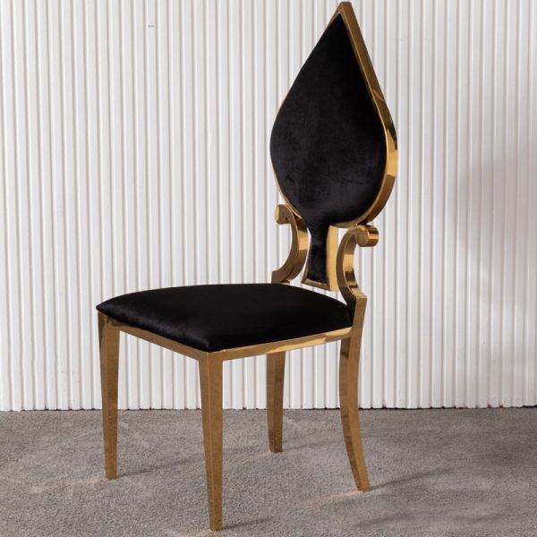 Contemporary Creative Spade Hearts Plum Square Velvet Titanium Dining Chair Backrest For Living Room - Image 7