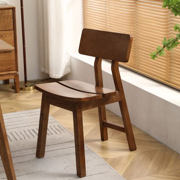 Contemporary Nordic Ash Wood Square Rectangular Dining Chair Backrest For Dining Room - Image 2