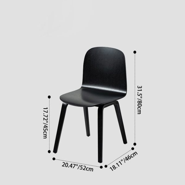 Contemporary Nordic Square Solid Wood Backrest Dining Chair For Dining Room - Image 4