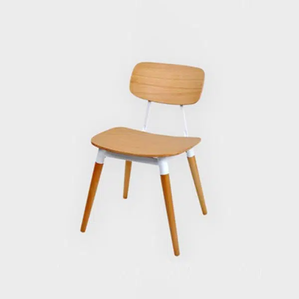 Contemporary Scandinavian Square Wood Iron Chair Backrest Armless For Living Room - Image 24