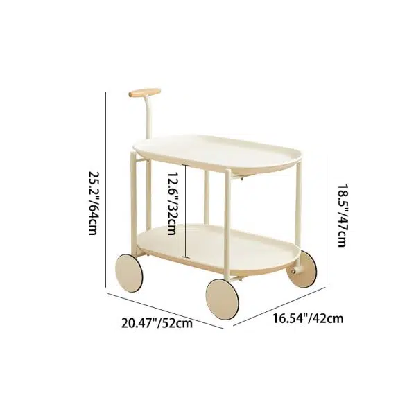 Contemporary Creative Removable Rectangular Oval ABS Wood Metal End Table 2-Tier For Living Room - Image 4