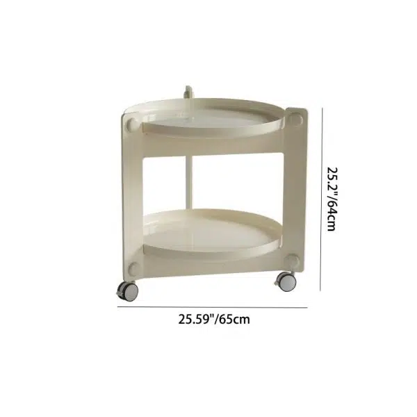 Contemporary Creative Round PET Acrylic End Table 2-Tier For Living Room - Image 4