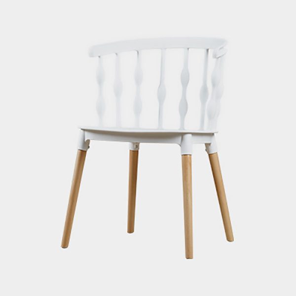 Contemporary Creative Square Vertical Strip PP Plastic Beechwood Dining Chair Backrest For Dining Room - Image 11